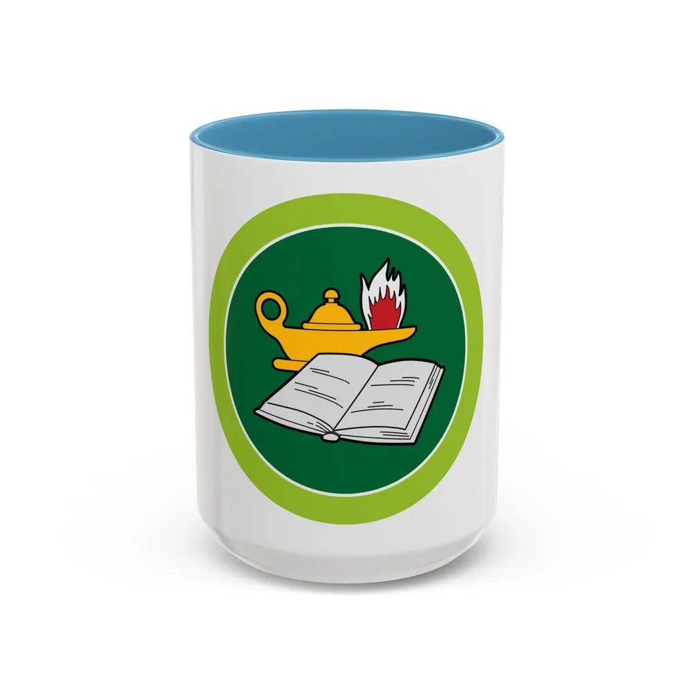 Reading (Boy Scout Merit Badge) Accent Coffee Mug-15oz-Light Blue-Go Mug Yourself