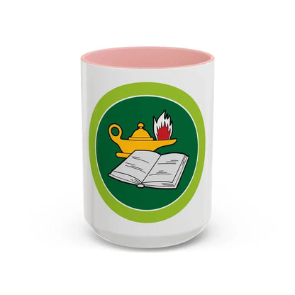 Reading (Boy Scout Merit Badge) Accent Coffee Mug 15oz Pink - Go Mug Yourself