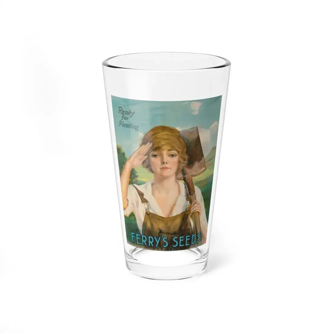 Ready For Planting - Ferry's Seeds (Ferry-Morse, 1919) (Magazine Illustration) Pint Glass 16oz 16oz - Go Mug Yourself