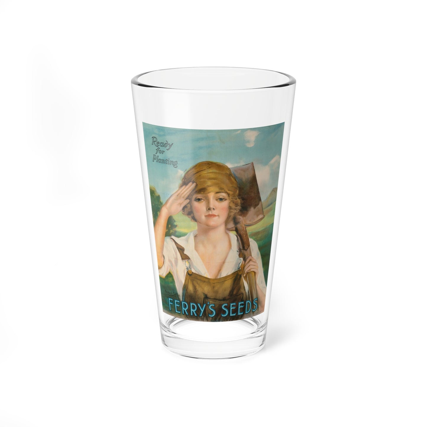 Ready For Planting - Ferry's Seeds (Ferry-Morse, 1919) (Magazine Illustration) Pint Glass 16oz-16oz-Go Mug Yourself