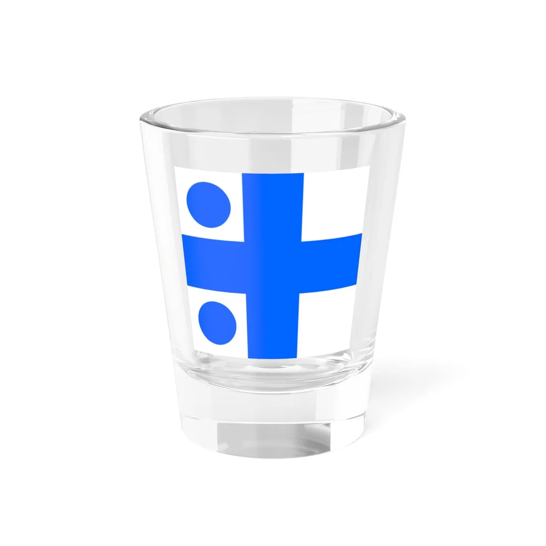 Rear Admirals Flag of Finland 1919 (Finland) Shot Glass 1.5oz 1.5oz - Go Mug Yourself