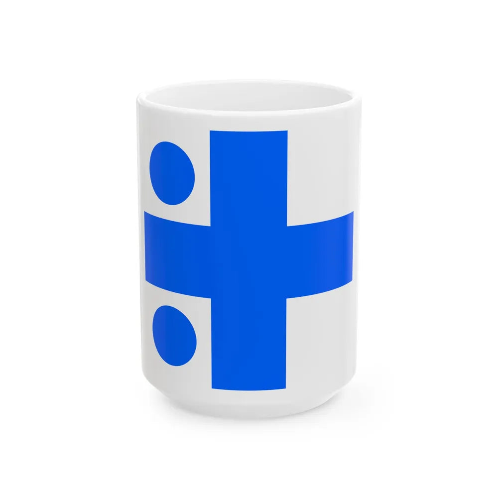 Rear Admirals Flag of Finland 1919 (Finland) White Coffee Mug 15oz - Go Mug Yourself