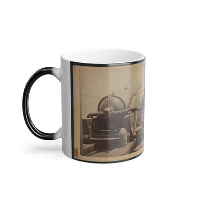 Rear View of a Cannon With a Soldier Sitting Adjacent to It Facing Forward (U.S. Civil War) Color Changing Coffee Mug 11oz - Go Mug Yourself