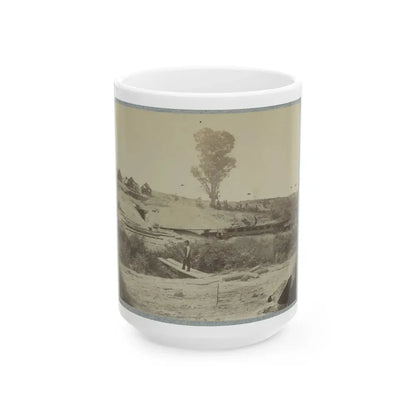 Rear View Of The 13-Inch Mortar  Dictator  In The Works Of Petersburg, Va. September 1, 1864 (U.S. Civil War) White Coffee Mug 15oz - Go Mug Yourself