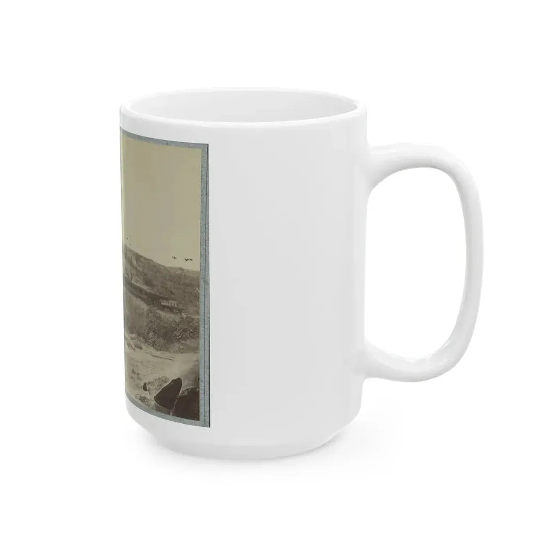 Rear View Of The 13-Inch Mortar  Dictator  In The Works Of Petersburg, Va. September 1, 1864 (U.S. Civil War) White Coffee Mug - Go Mug Yourself