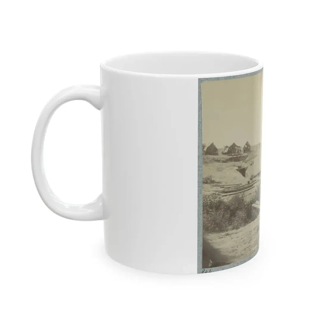 Rear View Of The 13-Inch Mortar  Dictator  In The Works Of Petersburg, Va. September 1, 1864 (U.S. Civil War) White Coffee Mug - Go Mug Yourself