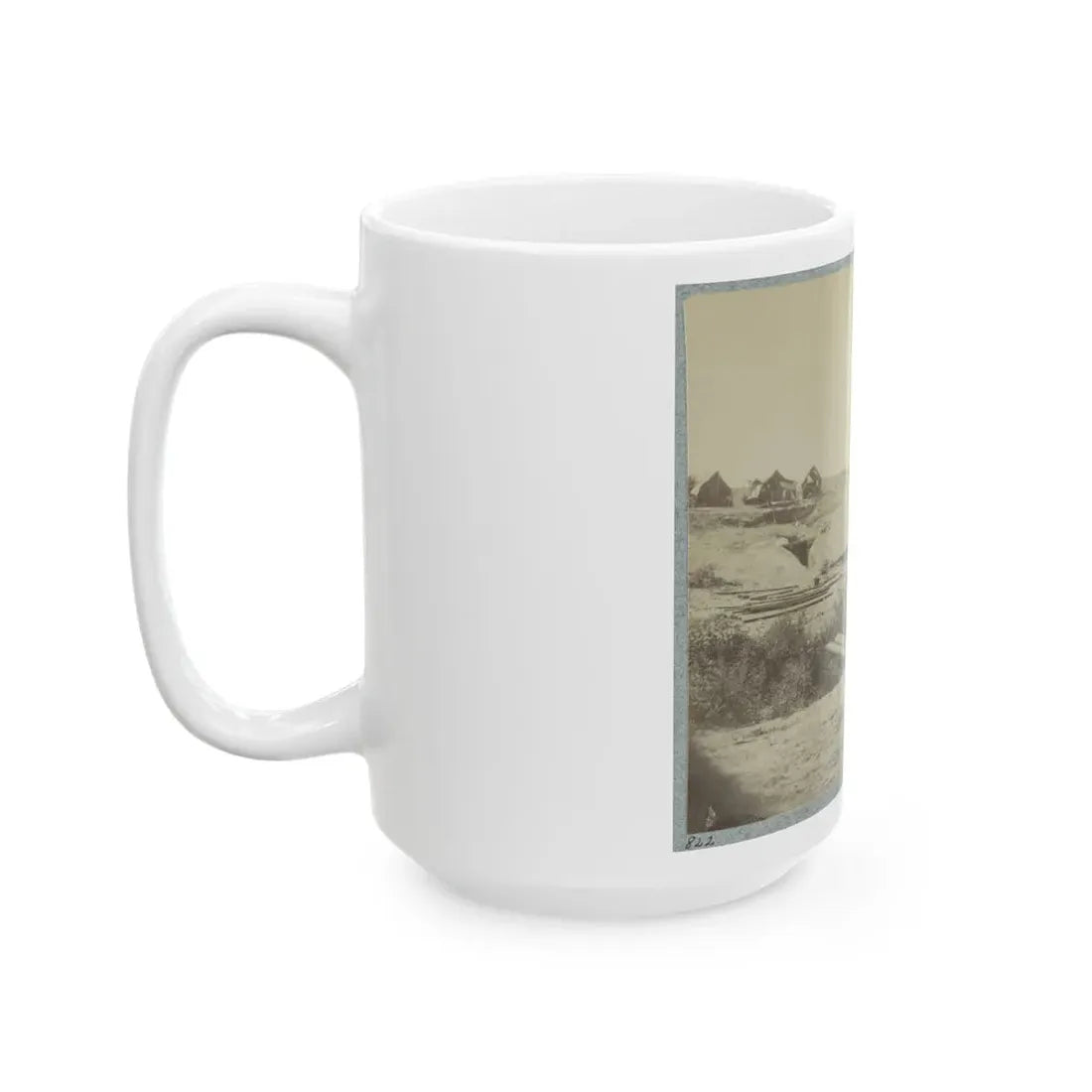 Rear View Of The 13-Inch Mortar  Dictator  In The Works Of Petersburg, Va. September 1, 1864 (U.S. Civil War) White Coffee Mug - Go Mug Yourself