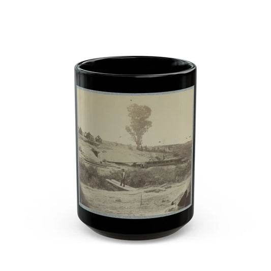 Rear View Of The 13-Inch Mortar Dictator In The Works Of Petersburg, Va. September 1, 1864 (U.S. Civil War) Black Coffee Mug-15oz-Go Mug Yourself