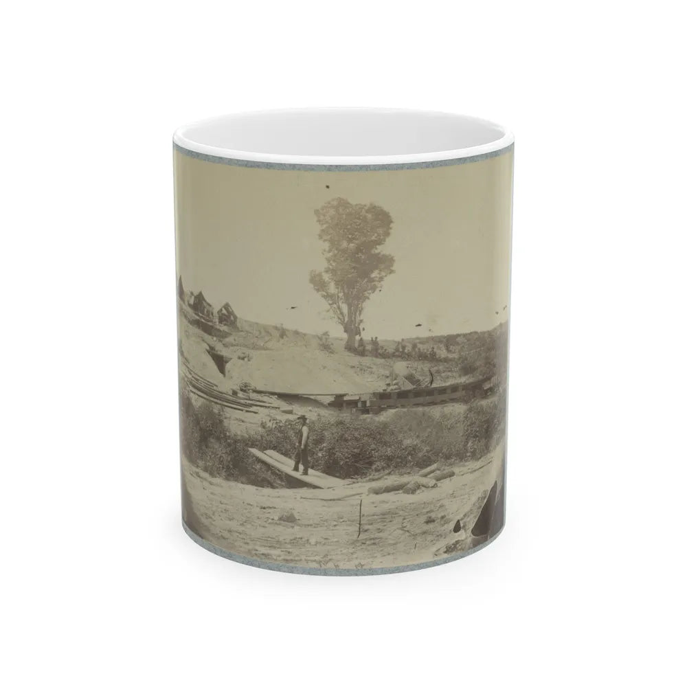 Rear View Of The 13-Inch Mortar Dictator In The Works Of Petersburg, Va. September 1, 1864 (U.S. Civil War) White Coffee Mug-11oz-Go Mug Yourself