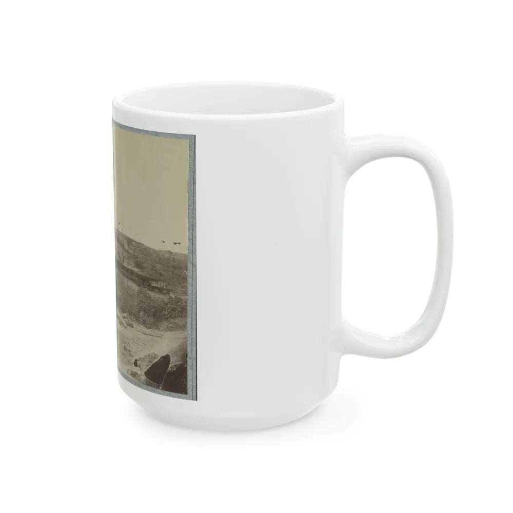 Rear View Of The 13-Inch Mortar Dictator In The Works Of Petersburg, Va. September 1, 1864 (U.S. Civil War) White Coffee Mug-Go Mug Yourself