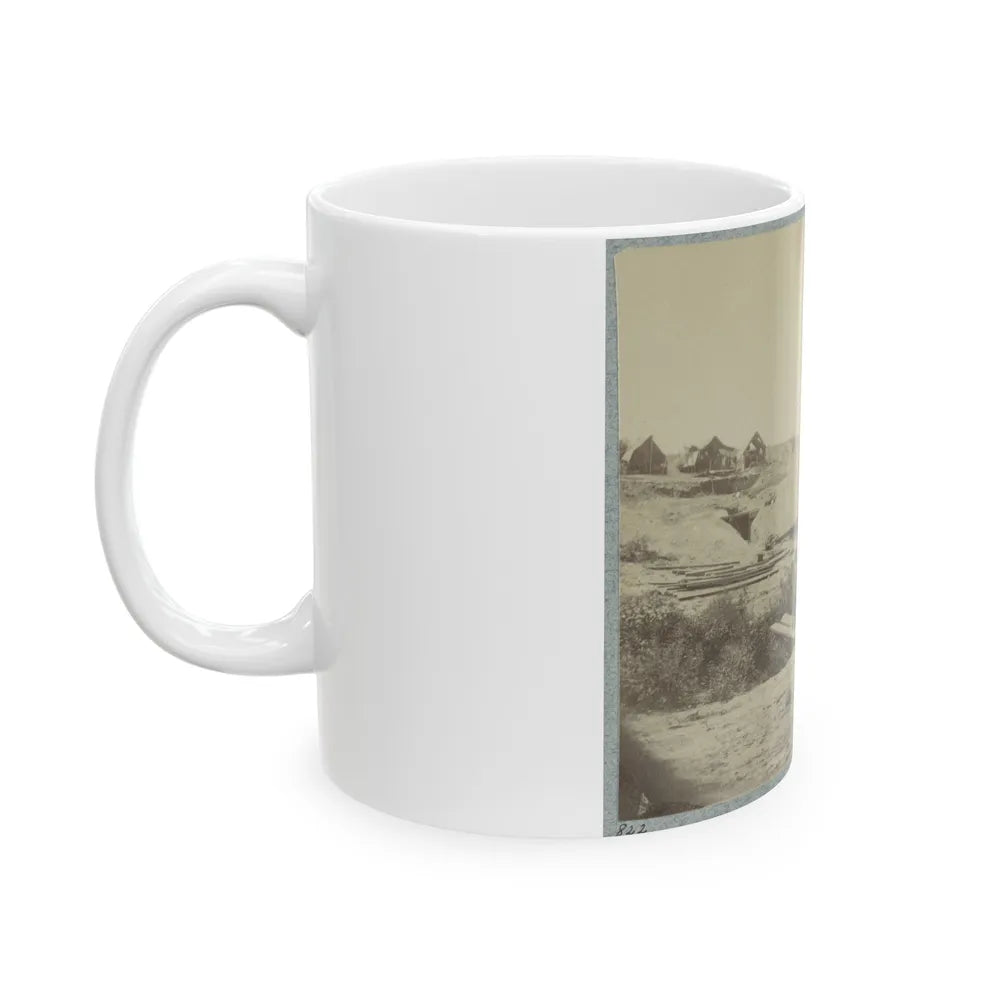 Rear View Of The 13-Inch Mortar Dictator In The Works Of Petersburg, Va. September 1, 1864 (U.S. Civil War) White Coffee Mug-Go Mug Yourself