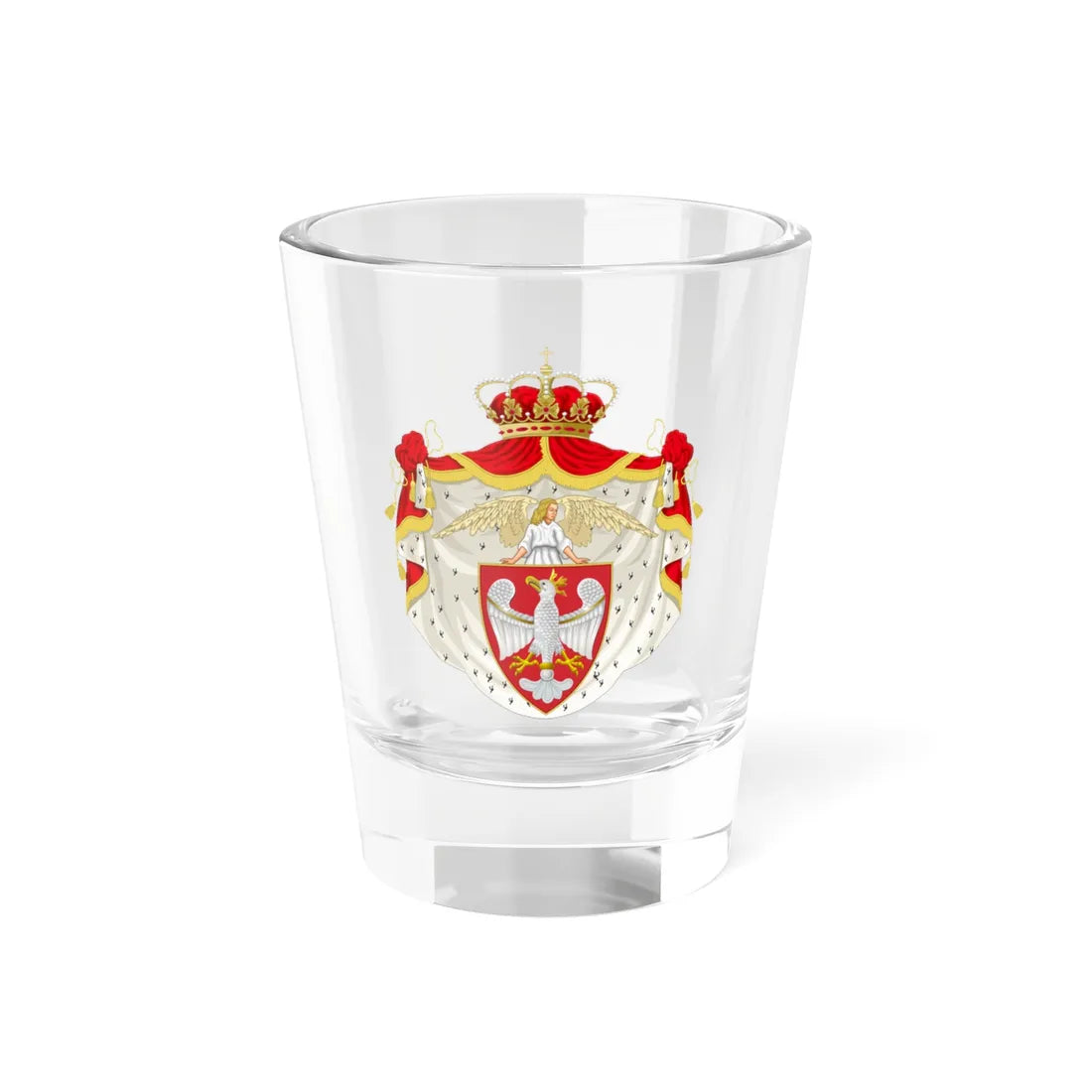 Reconstruction of the Grand Coat of Arms of the Crown of the Polish Kingdom (Poland) (Coat of Arms) Shot Glass 1.5oz 1.5oz - Go Mug Yourself