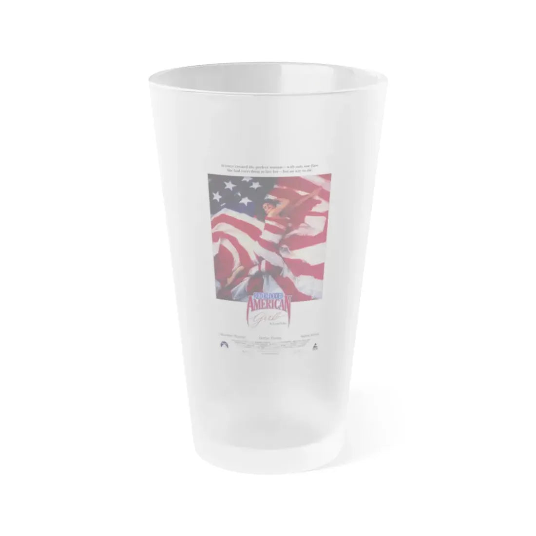 RED BLOODED AMERICAN GIRL 1990 Movie Poster - Frosted Pint Glass 16oz Default Title - Go Mug Yourself