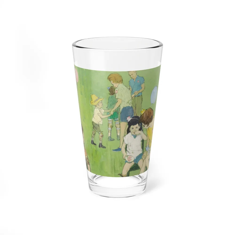 Red Cross Volunteers with Children (Magazine Illustration) Pint Glass 16oz-16oz-Go Mug Yourself