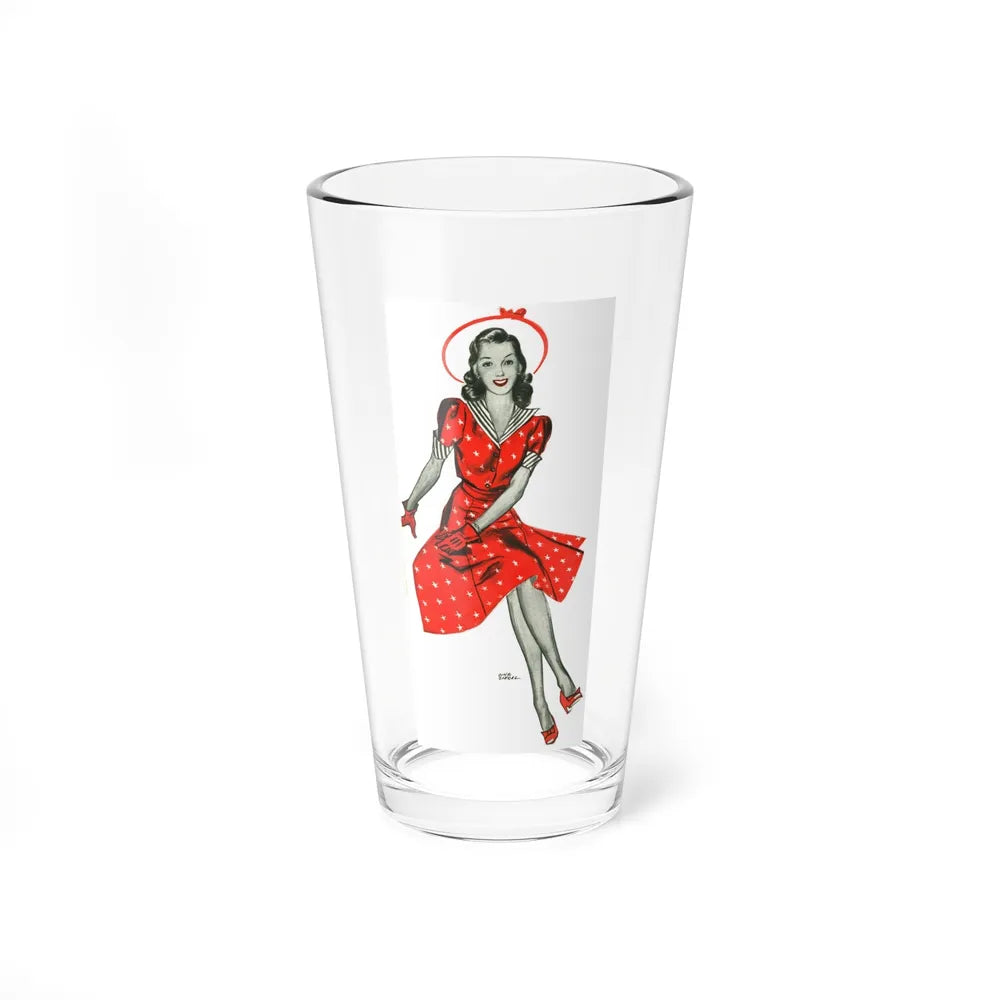 Red Dress, 1941 (Magazine Illustration) Pint Glass 16oz-16oz-Go Mug Yourself