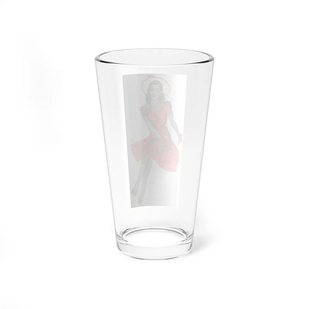 Red Dress, 1941 (Magazine Illustration) Pint Glass 16oz-Go Mug Yourself