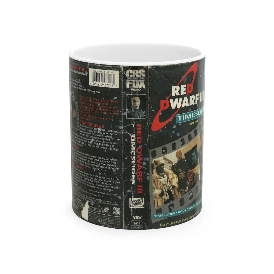 RED DWARF III TIMESLIDES (VHS COVER) - White Coffee Mug 11oz - Go Mug Yourself
