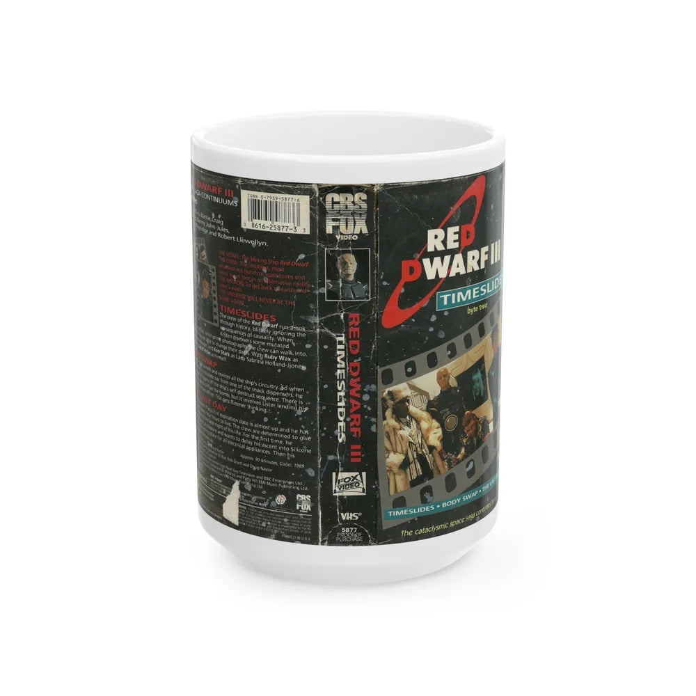 RED DWARF III TIMESLIDES (VHS COVER) - White Coffee Mug-15oz-Go Mug Yourself