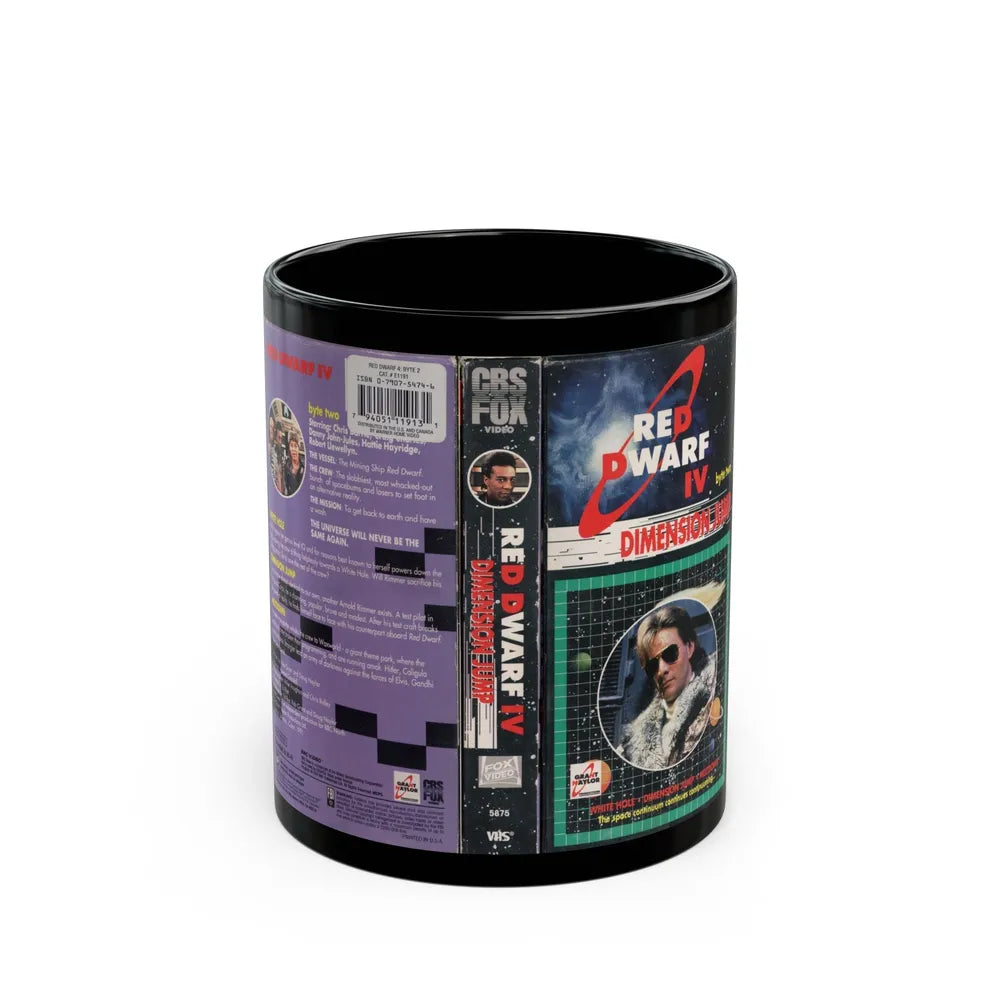 RED DWARF IV DIMENSION JUMP (VHS COVER) - Black Coffee Mug-11oz-Go Mug Yourself