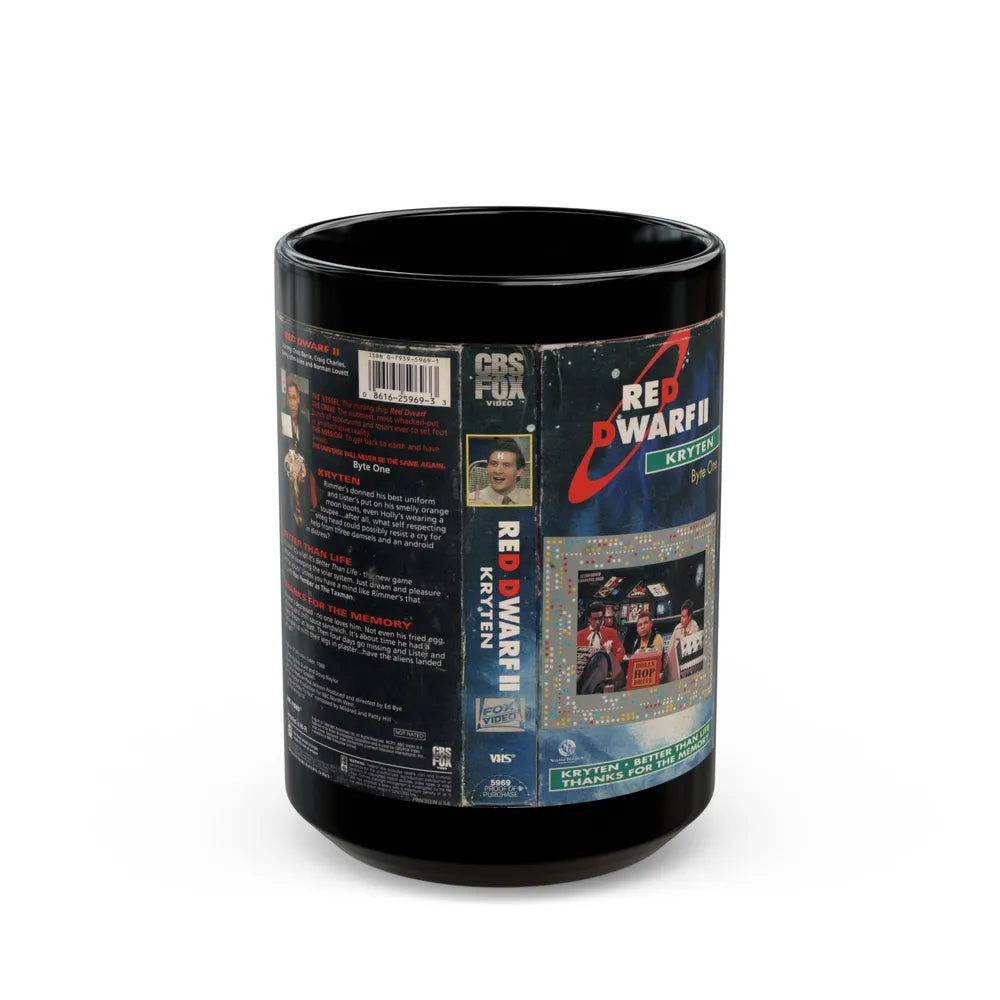 RED DWARF KRYTEN (VHS COVER) - Black Coffee Mug-15oz-Go Mug Yourself