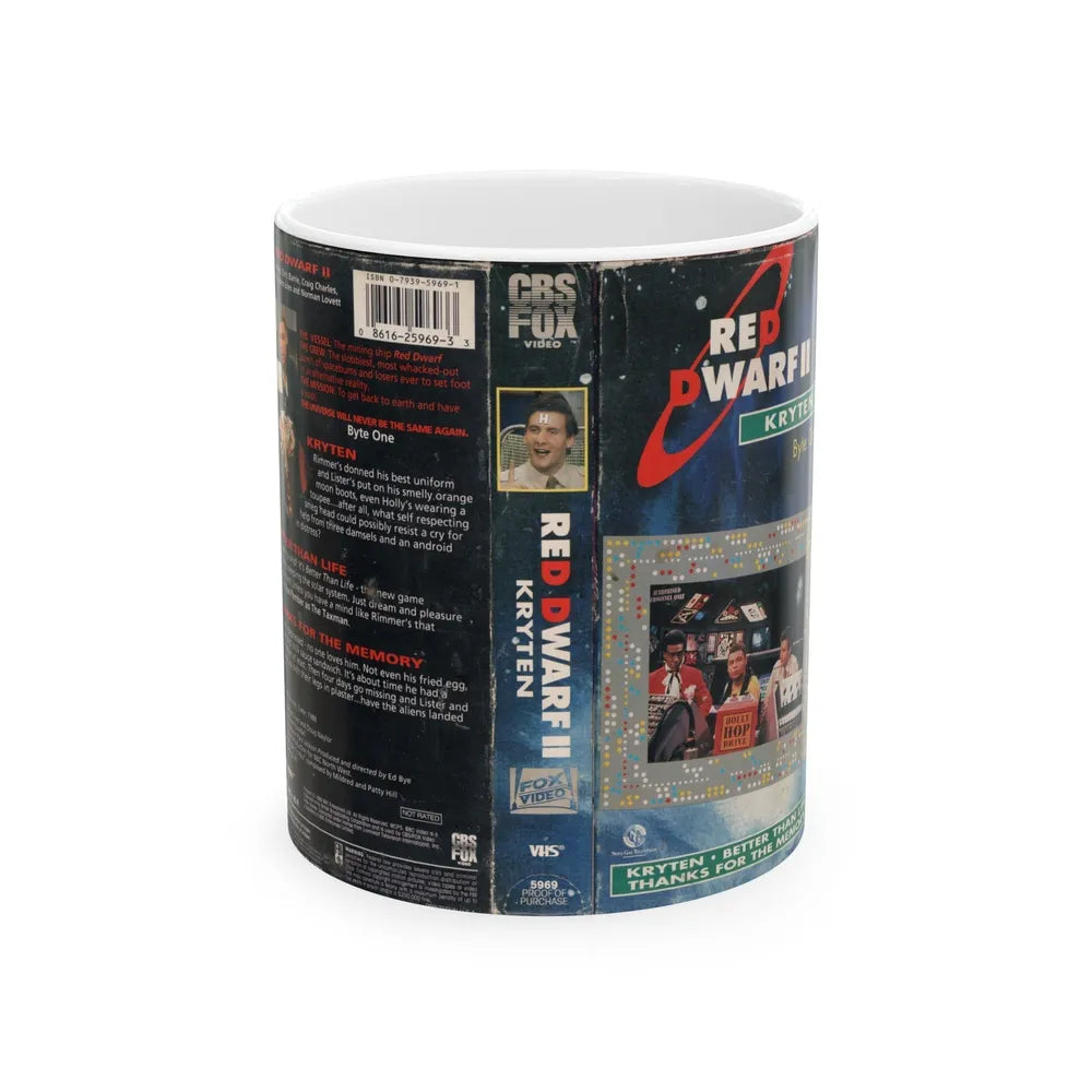 RED DWARF KRYTEN (VHS COVER) - White Coffee Mug-11oz-Go Mug Yourself