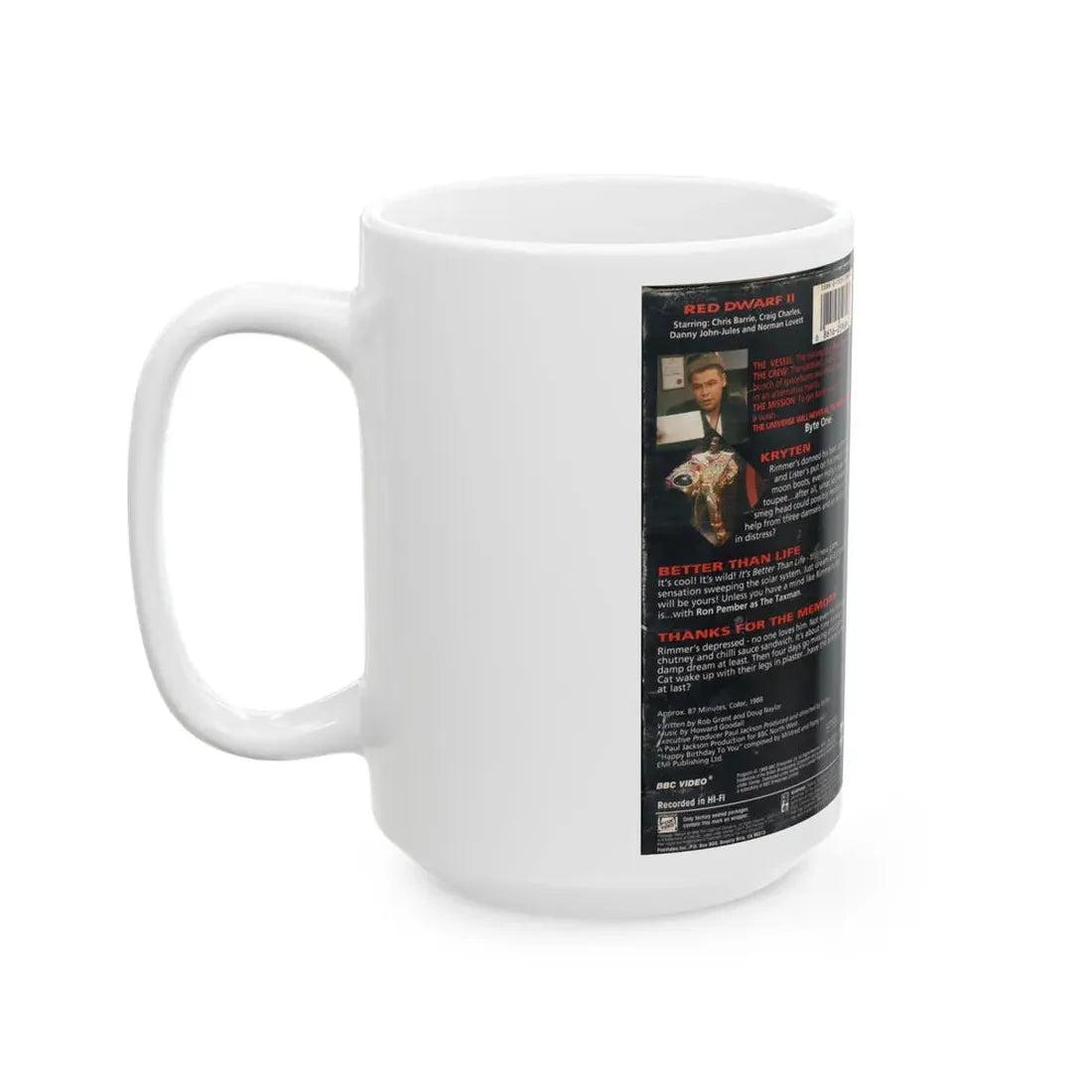 RED DWARF KRYTEN (VHS COVER) - White Coffee Mug - Go Mug Yourself