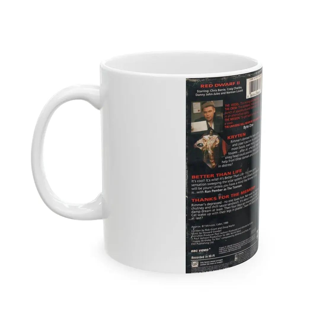 RED DWARF KRYTEN (VHS COVER) - White Coffee Mug - Go Mug Yourself