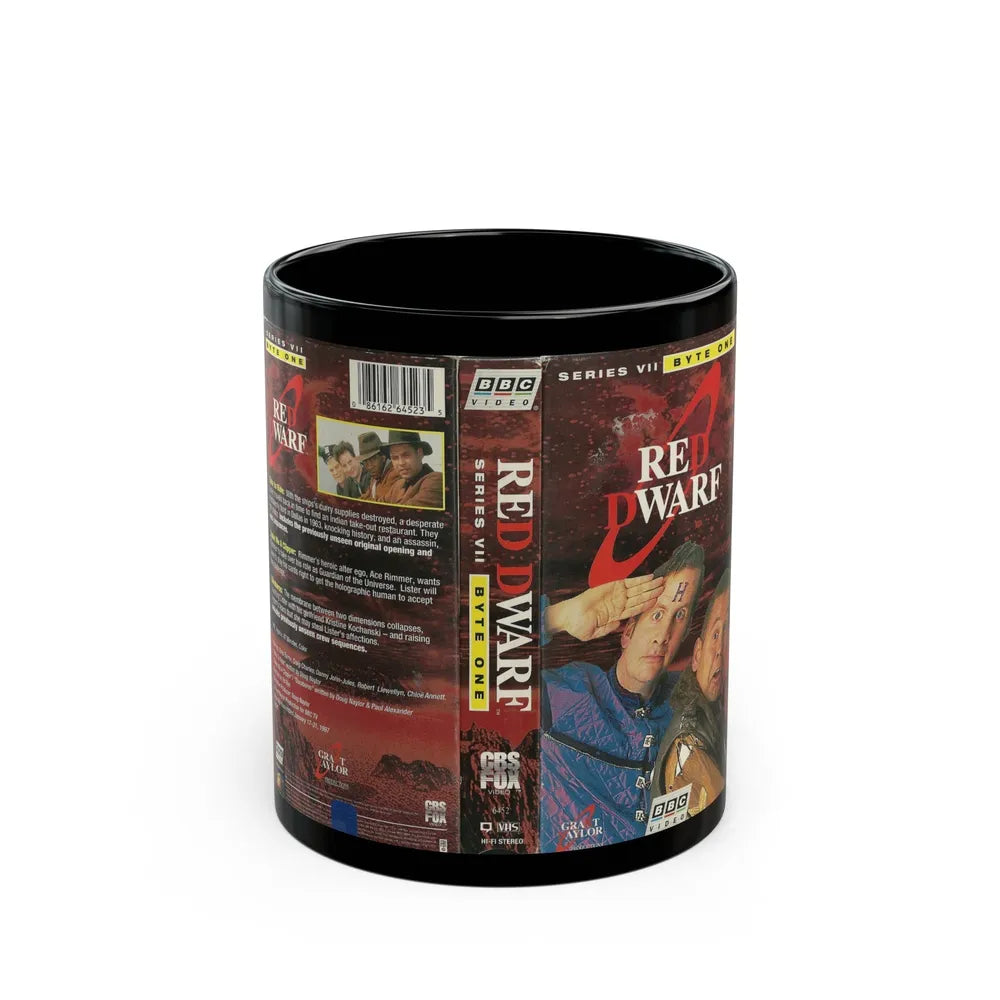 RED DWARF SERIES VII (VHS COVER) - Black Coffee Mug-11oz-Go Mug Yourself