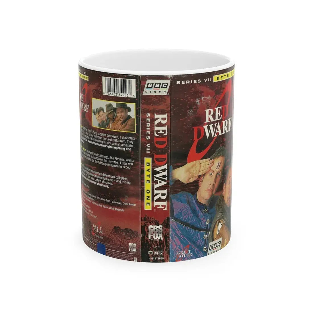 RED DWARF SERIES VII (VHS COVER) - White Coffee Mug 11oz - Go Mug Yourself