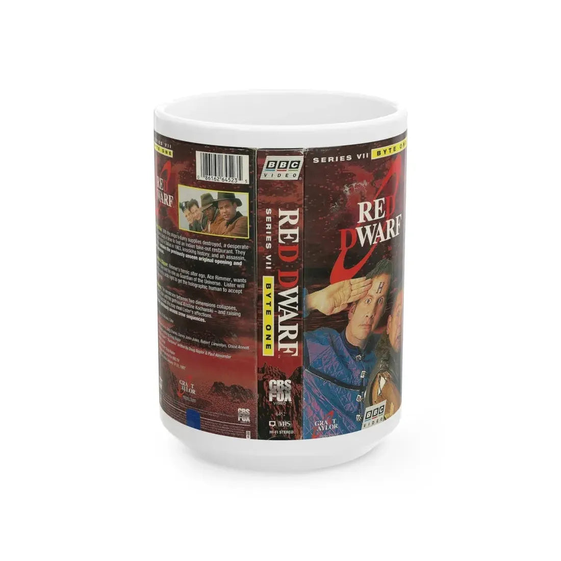 RED DWARF SERIES VII (VHS COVER) - White Coffee Mug 15oz - Go Mug Yourself