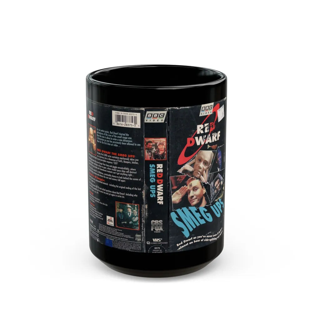 RED DWARF SMEG UPS (VHS COVER) - Black Coffee Mug-15oz-Go Mug Yourself