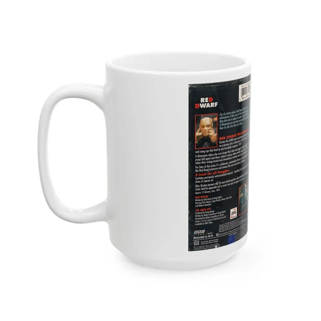 RED DWARF SMEG UPS (VHS COVER) - White Coffee Mug - Go Mug Yourself