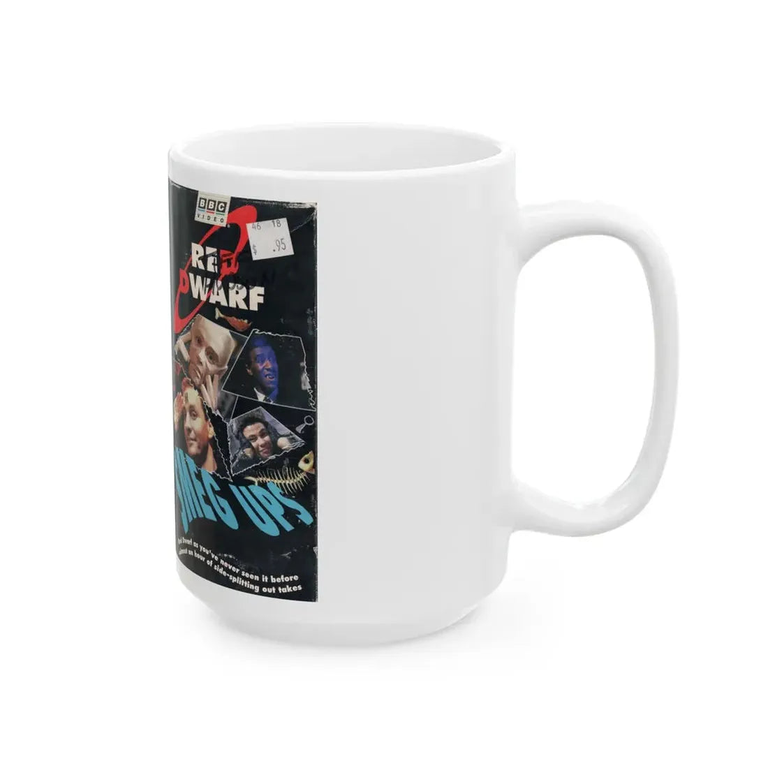 RED DWARF SMEG UPS (VHS COVER) - White Coffee Mug - Go Mug Yourself