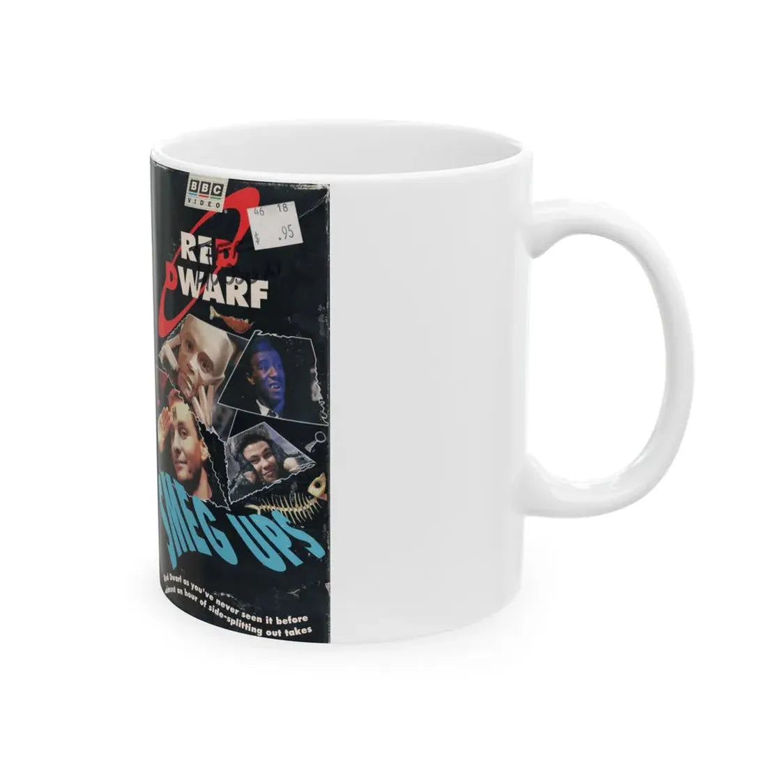 RED DWARF SMEG UPS (VHS COVER) - White Coffee Mug - Go Mug Yourself