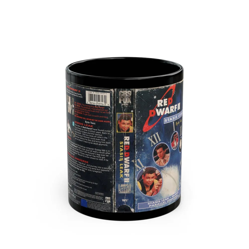 RED DWARF STASIS LEAK (VHS COVER) - Black Coffee Mug-11oz-Go Mug Yourself