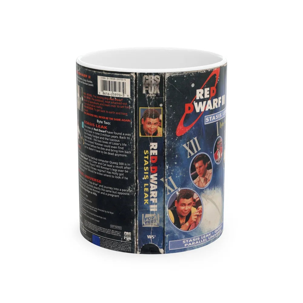 RED DWARF STASIS LEAK (VHS COVER) - White Coffee Mug-11oz-Go Mug Yourself