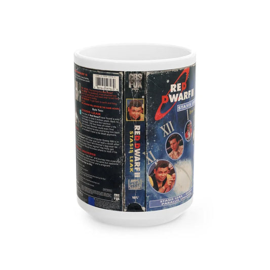 RED DWARF STASIS LEAK (VHS COVER) - White Coffee Mug-15oz-Go Mug Yourself