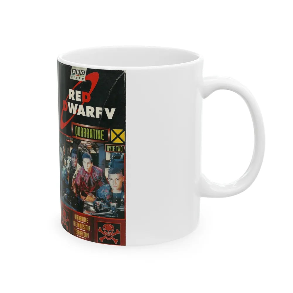 RED DWARF V QUARANTINE (VHS COVER) - White Coffee Mug-Go Mug Yourself