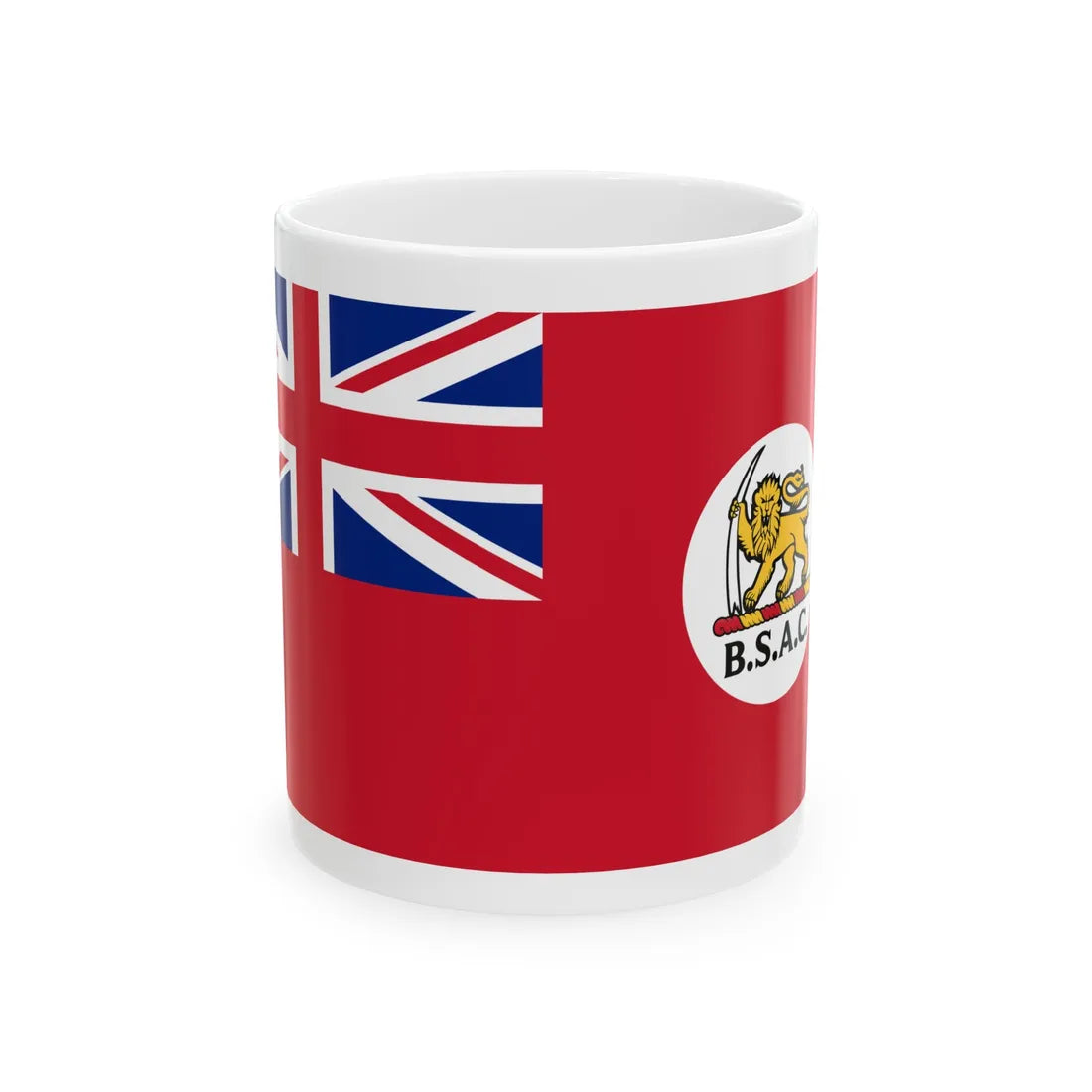 Red Ensign of the British South Africa Company variant (South Africa) White Coffee Mug 11oz - Go Mug Yourself