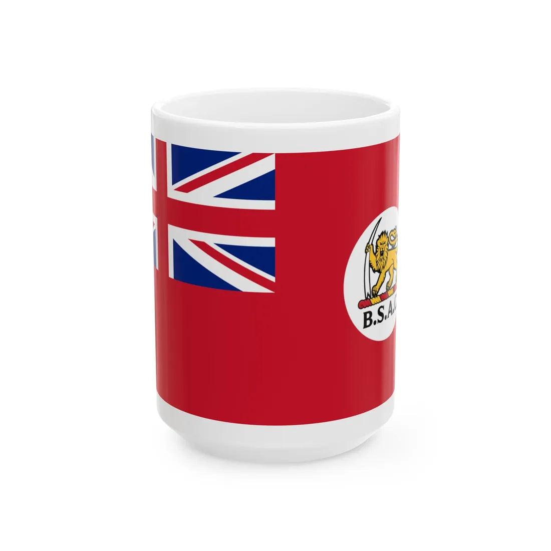 Red Ensign of the British South Africa Company variant (South Africa) White Coffee Mug 15oz - Go Mug Yourself