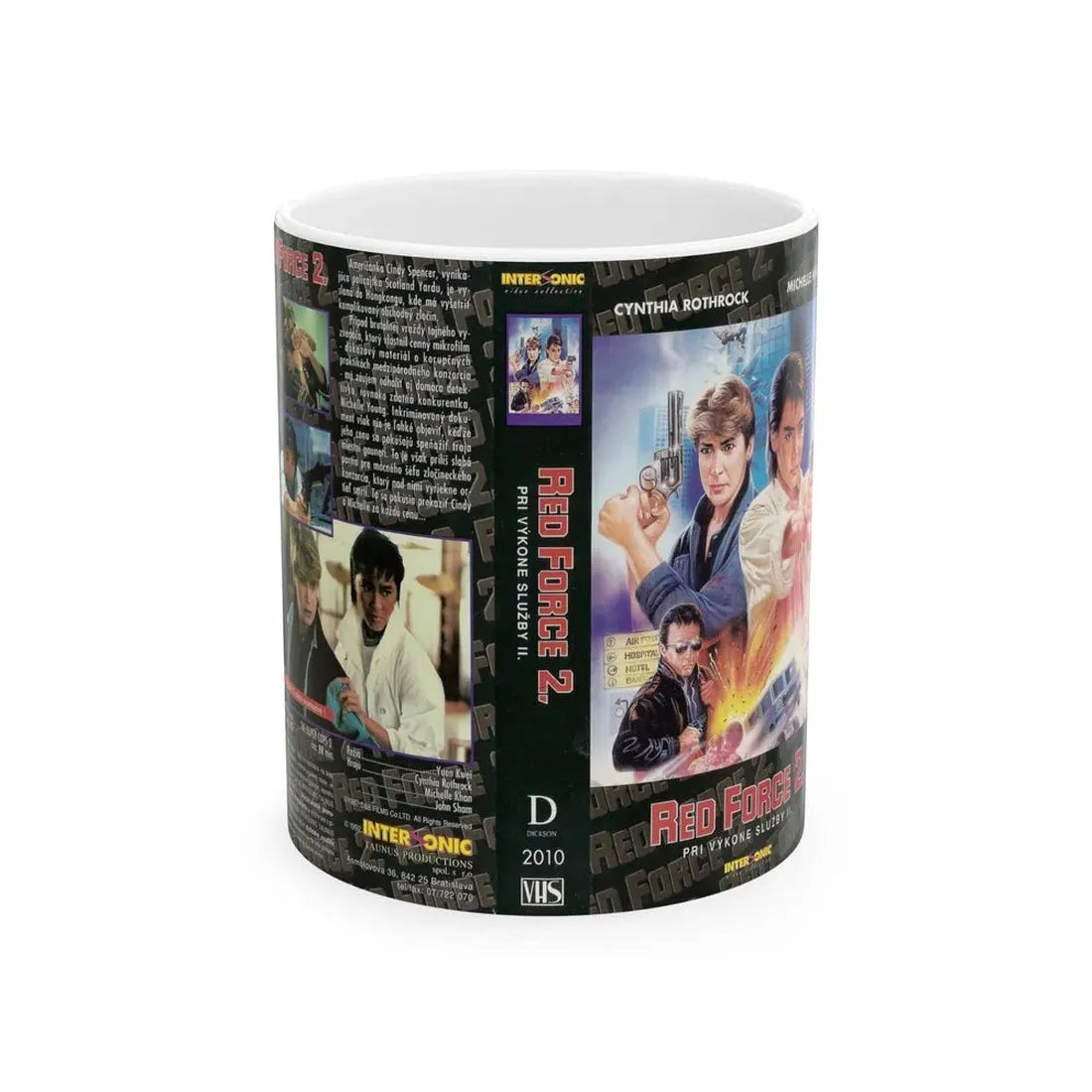 RED FORCE 2 CYNTHIA ROTHROCK MICHELLE KHAN (VHS COVER) - White Coffee Mug 11oz - Go Mug Yourself