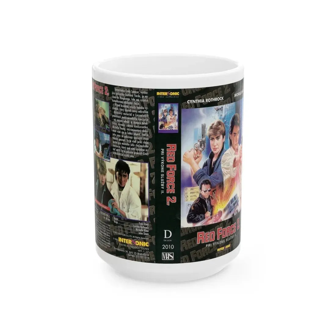RED FORCE 2 CYNTHIA ROTHROCK MICHELLE KHAN (VHS COVER) - White Coffee Mug 15oz - Go Mug Yourself
