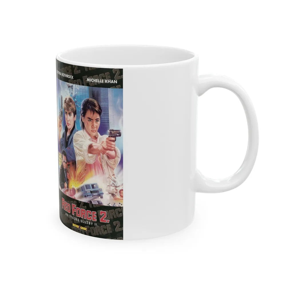 RED FORCE 2 CYNTHIA ROTHROCK MICHELLE KHAN (VHS COVER) - White Coffee Mug-Go Mug Yourself