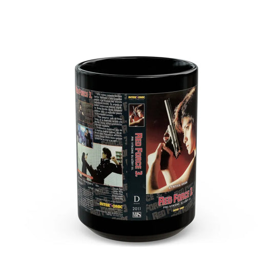 RED FORCE 3 CYNTHIA KHAN (VHS COVER) - Black Coffee Mug-15oz-Go Mug Yourself