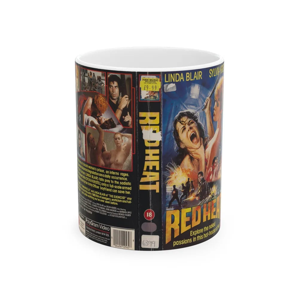 RED HEAT LINDA BLAIR (VHS COVER) - White Coffee Mug-11oz-Go Mug Yourself