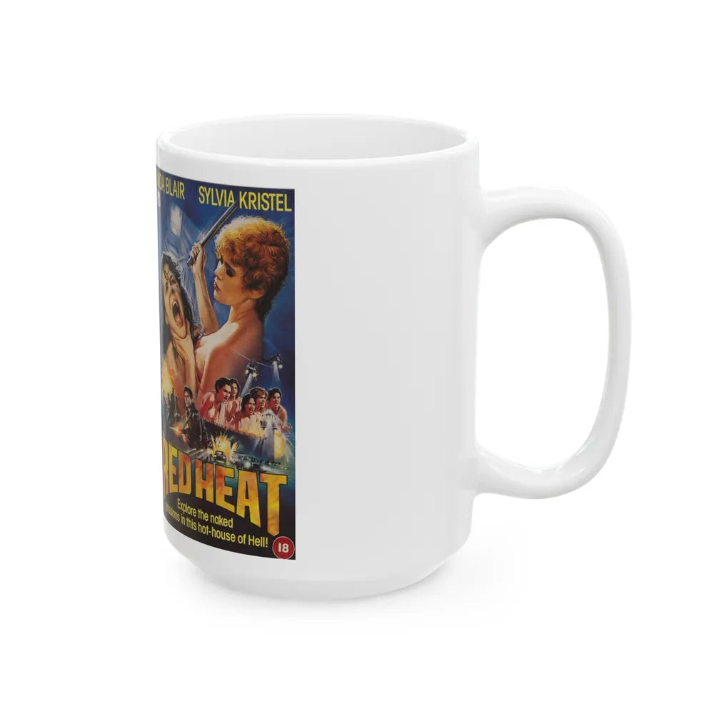 RED HEAT LINDA BLAIR (VHS COVER) - White Coffee Mug-Go Mug Yourself