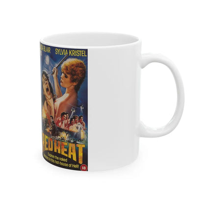 RED HEAT LINDA BLAIR (VHS COVER) - White Coffee Mug-Go Mug Yourself