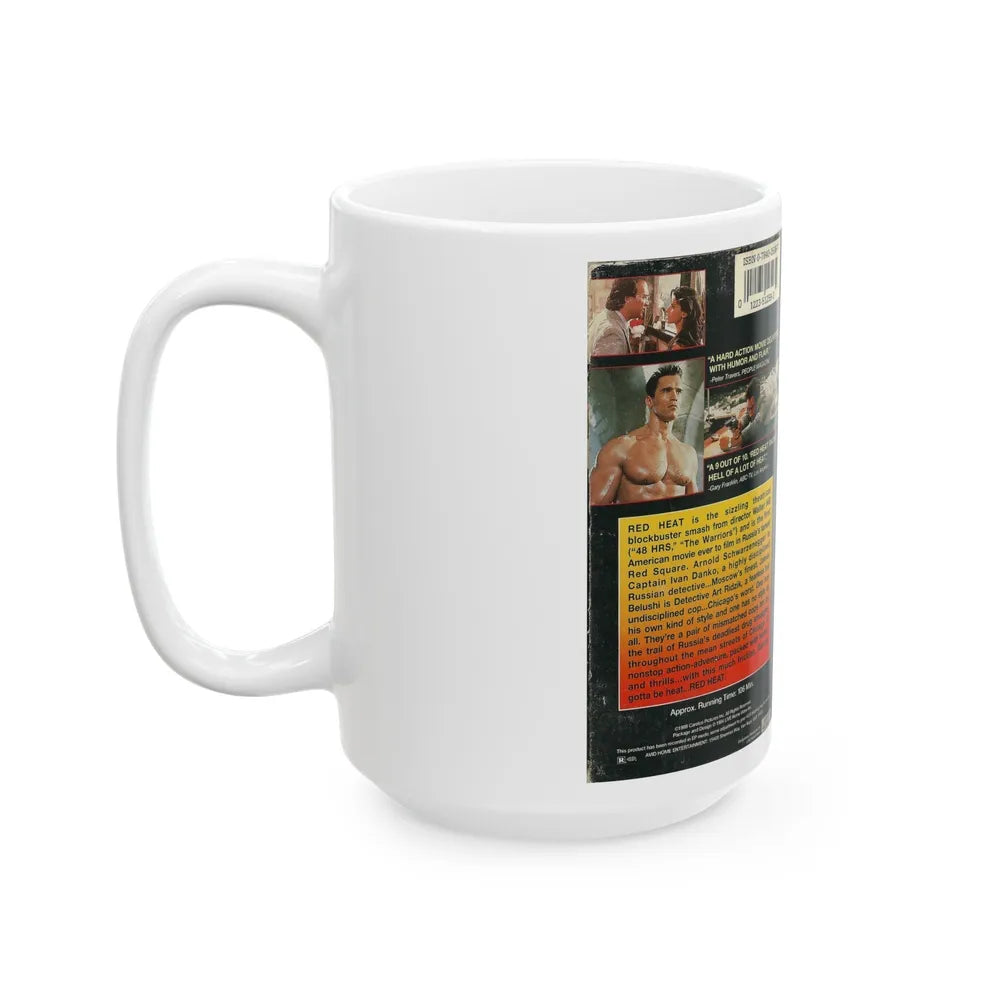 RED HEAT SCHWARZENEGGER (VHS COVER) - White Coffee Mug-Go Mug Yourself