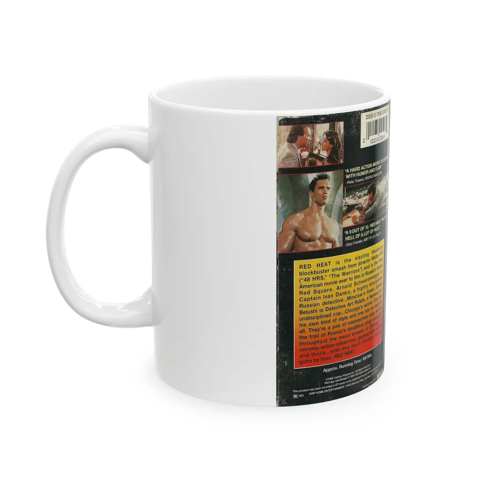 RED HEAT SCHWARZENEGGER (VHS COVER) - White Coffee Mug-Go Mug Yourself