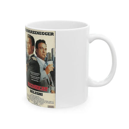RED HEAT SCHWARZENEGGER (VHS COVER) - White Coffee Mug - Go Mug Yourself